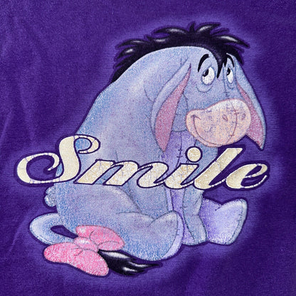 Disney Eeyore Winnie the Pooh Vintage T Shirt Y2K Cute Smile Funny Text Humor