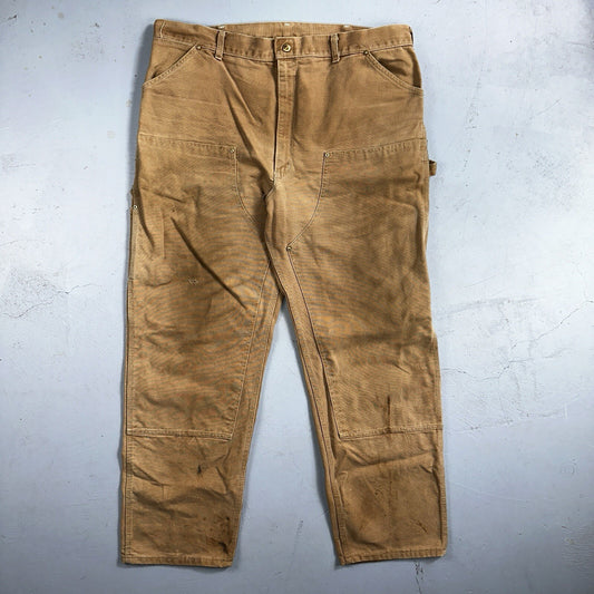 Carhartt 1989 VTG Double Knee Carpenter 80s Pants USA B01 Brown 42x32 Act 40x30