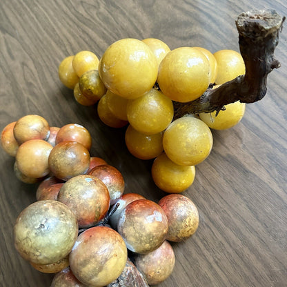 VTG Gold Lucite Acrylic Grapes Mid Century MCM Retro 1960s Cluster Yellow Set 2