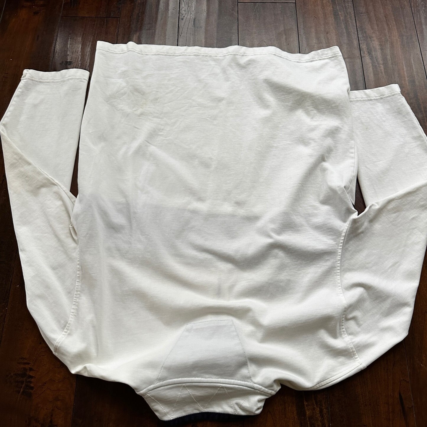 Nautica Classic White Striped Pullover Quarter Zip Sweater Shirt Size XL