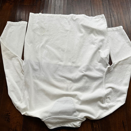 Nautica Classic White Striped Pullover Quarter Zip Sweater Shirt Size XL