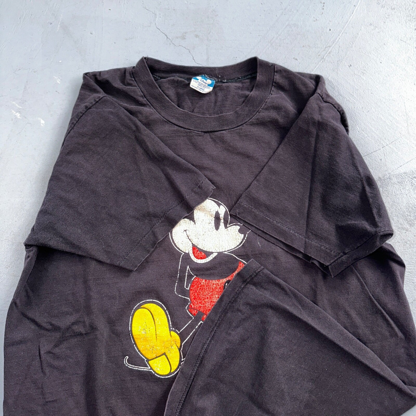 Disney Mickey Mouse 90s VTG T Shirt Faded Black Single Stitch Graphic XL Classic