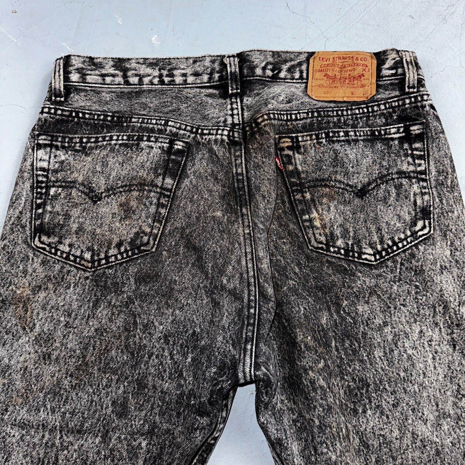 Levis 501 Vintage 80s USA XX Straight Leg Jeans Gray Acid Wash 36x30 Act 34x29