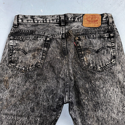 Levis 501 Vintage 80s USA XX Straight Leg Jeans Gray Acid Wash 36x30 Act 34x29