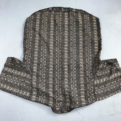 Hawaiian Regular Fit Shirt Men L Gray Geometric Tribal Button Up 80s VTG