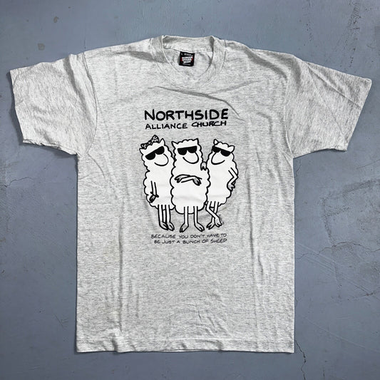 Church Sheep Funny Cute VTG T Shirt Alliance North Side Jesus Christ Love Music