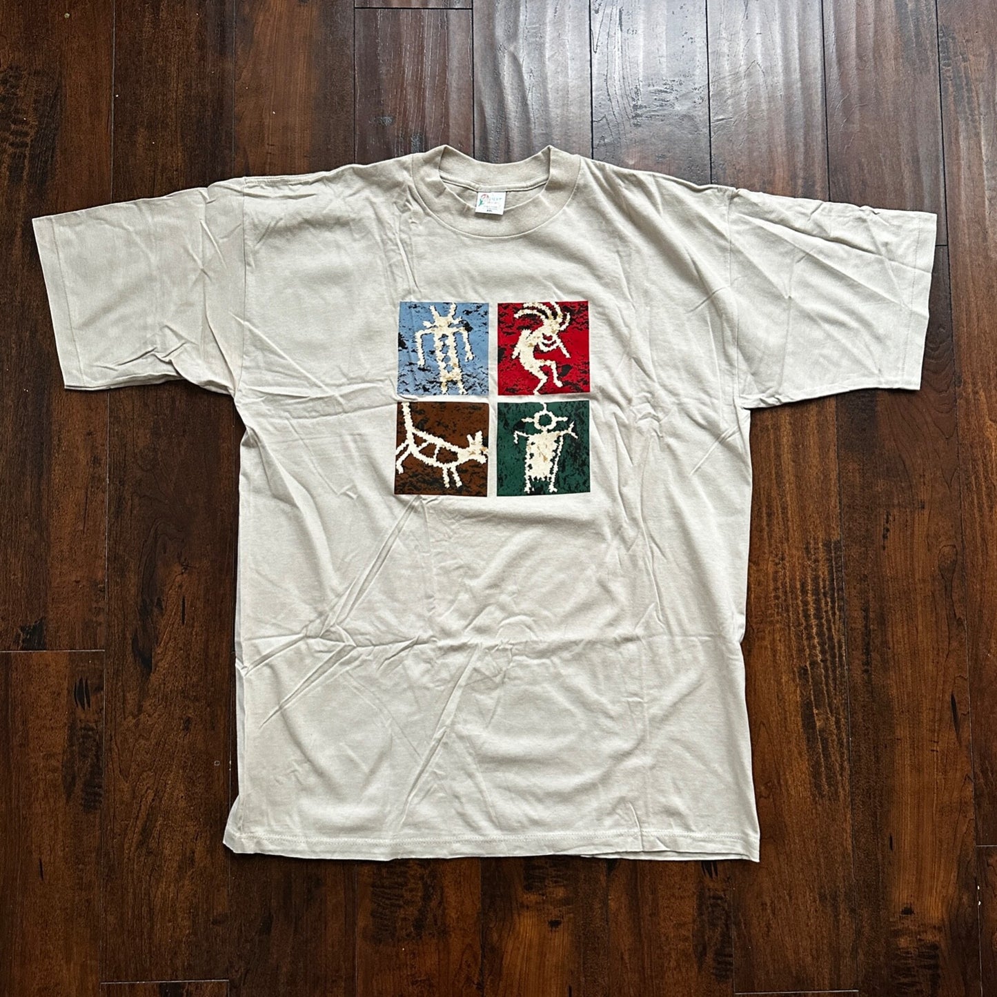 Aztec 90s Single Stitch Vintage T Shirt Abstract Tribal Arizona Print Graphic 2X