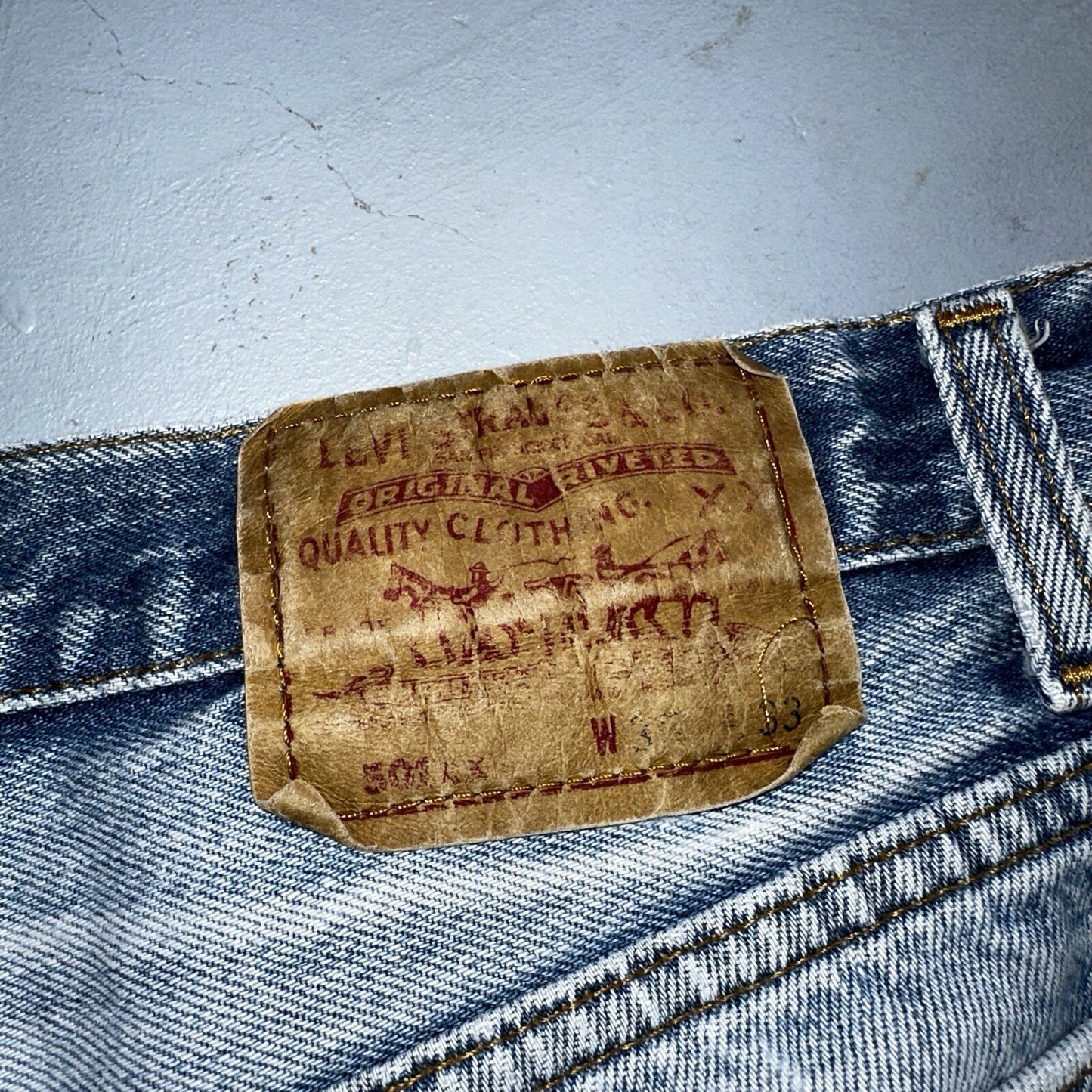 Levis 501 Vintage 90s USA XX Straight Leg Jeans 35x33 Light Wash Act 32x29