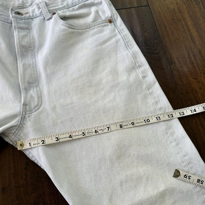 Vintage 90s Levis 501 USA 36x30 Tag Jeans 80s Blue Light Wash Act Worn 33x29