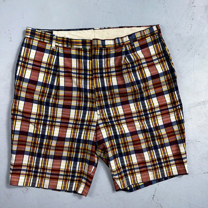 Sears Vintage 70s The Men’s Store Perma-Prest Striped Shorts Plaid Talon Zipper