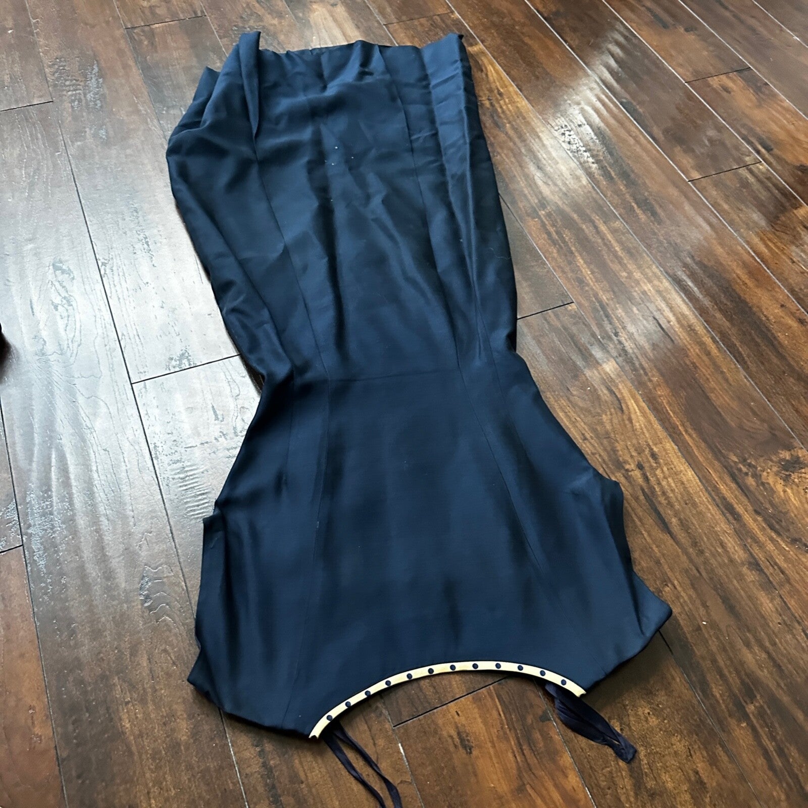 Real Vintage 1940s R & K Original Long Navy Top Button Down Dress Women's 40s