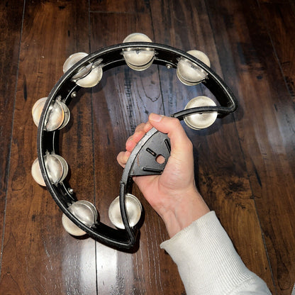 Rhythm Tech DST Drum Set Tambourine Mountable Black Nickel Jingles VTG USA