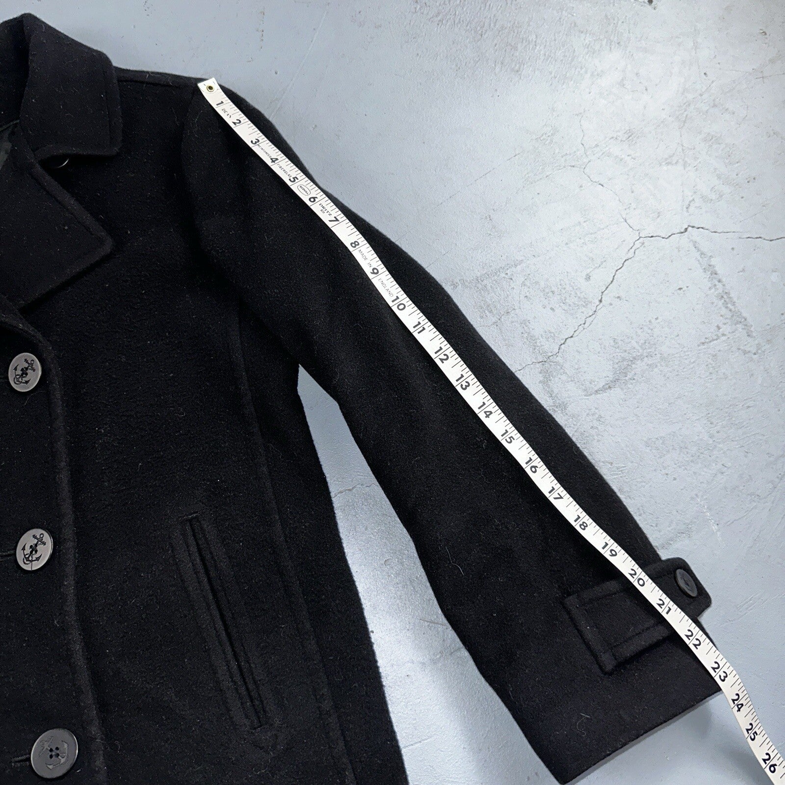 LL Bean Blue 100% Wool Pea Coat 3M Thinsulate Double Breasted Women’s Sz 10 VTG