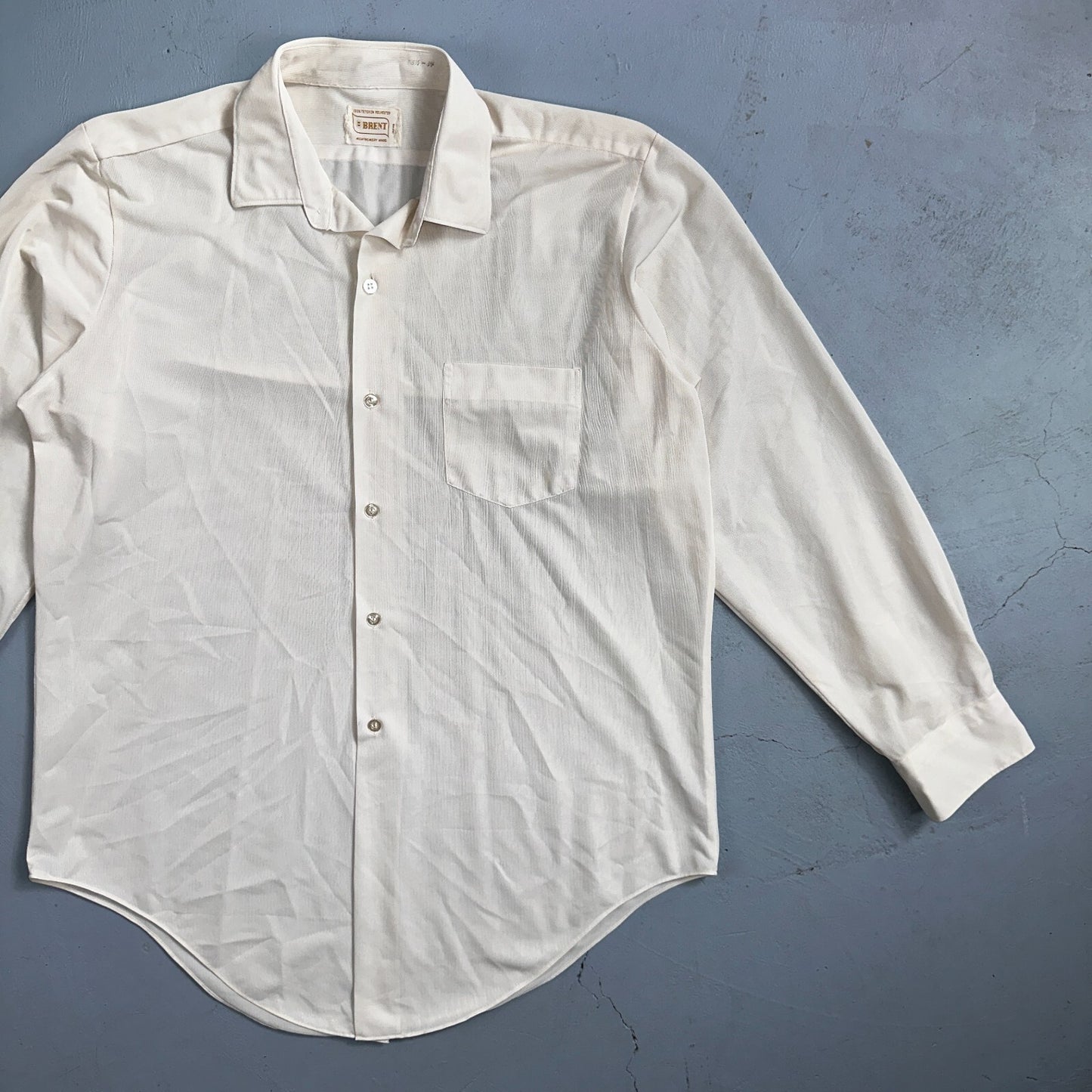 Vintage 60s Brent Shirt Tetoron Polyester Atomic Rockabilly Men 1960s Plain