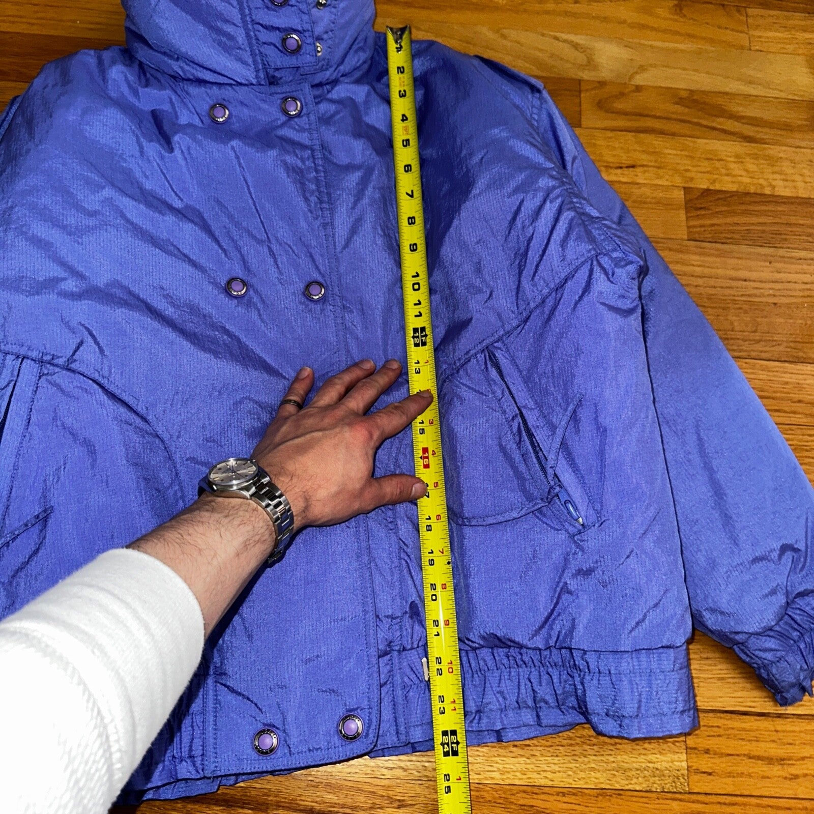 Vintage Forte Puffer Jacket Snow Ski Purple 80s Mock Collar Woman's Sz 10