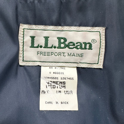 Vintage LL Bean Made In USA Womens Button Up Fuzzy Fleece Blue Jacket Med
