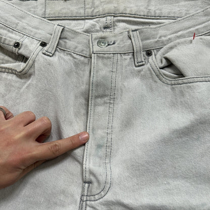 VTG 90s Levis 501 Button Fly 34x32 USA Tag Jeans Grey Wash XX Act 31x31