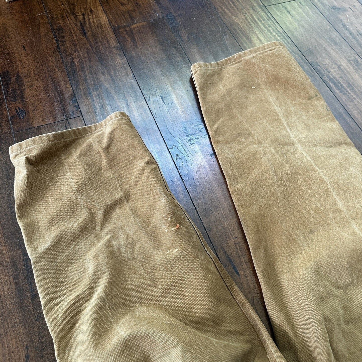 Carhartt DKB Double Knee Duck Unlined Bib Work Tan Brown Overalls 40x27 VTG