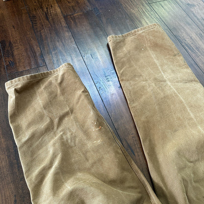 Carhartt DKB Double Knee Duck Unlined Bib Work Tan Brown Overalls 40x27 VTG