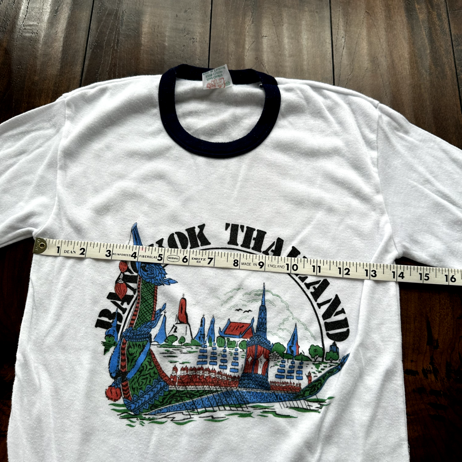 Bankok Thailand 80s Vintage T Shirt Medium Very Slim Ringer Sailing Travel Cool