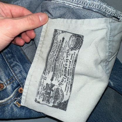 Levis 501 Vintage Y2K XX Straight Leg Jeans 90s Blue Med Wash 35x33 Act 33x29