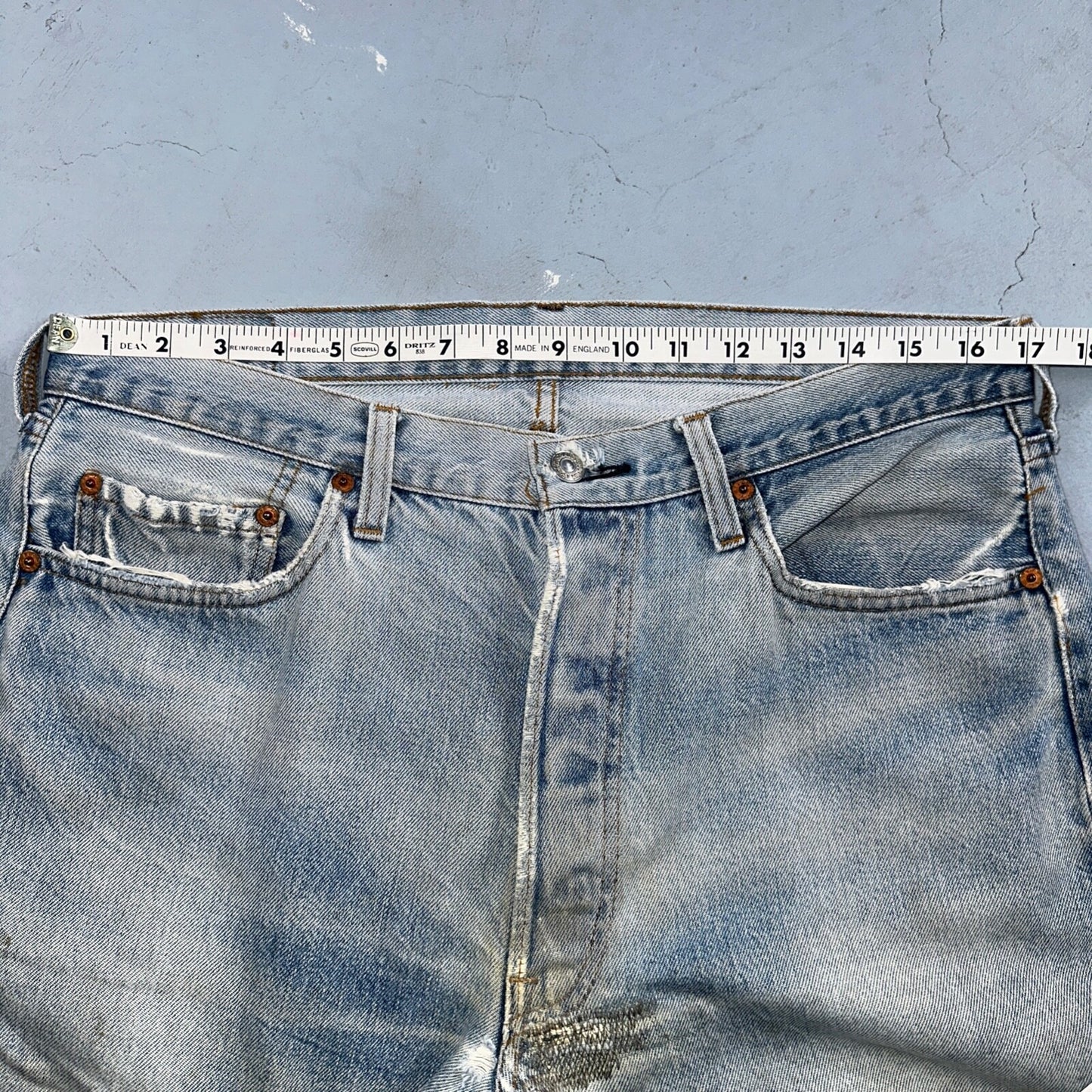 Levis 501 Vintage 80s Redline Selvedge USA XX Jeans Light Wash 36x31 Act 34x27