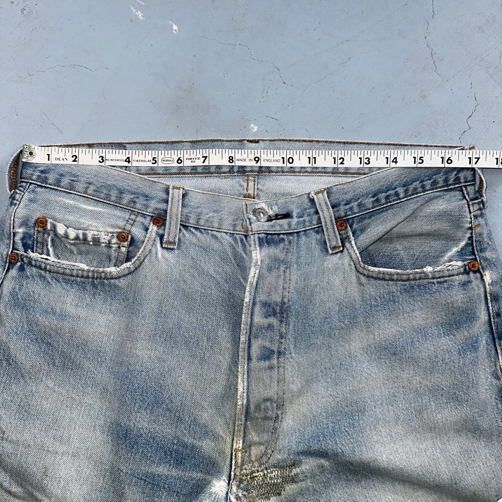 Levis 501 Vintage 80s Redline Selvedge USA XX Jeans Light Wash 36x31 Act 34x27