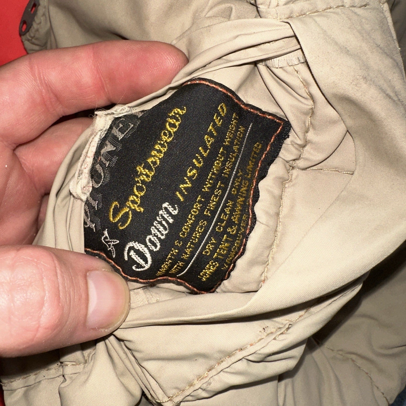 Vtg Pioneer Sportswear M 60s Union Reversible Tan Blaze Orange Canada Down Vest