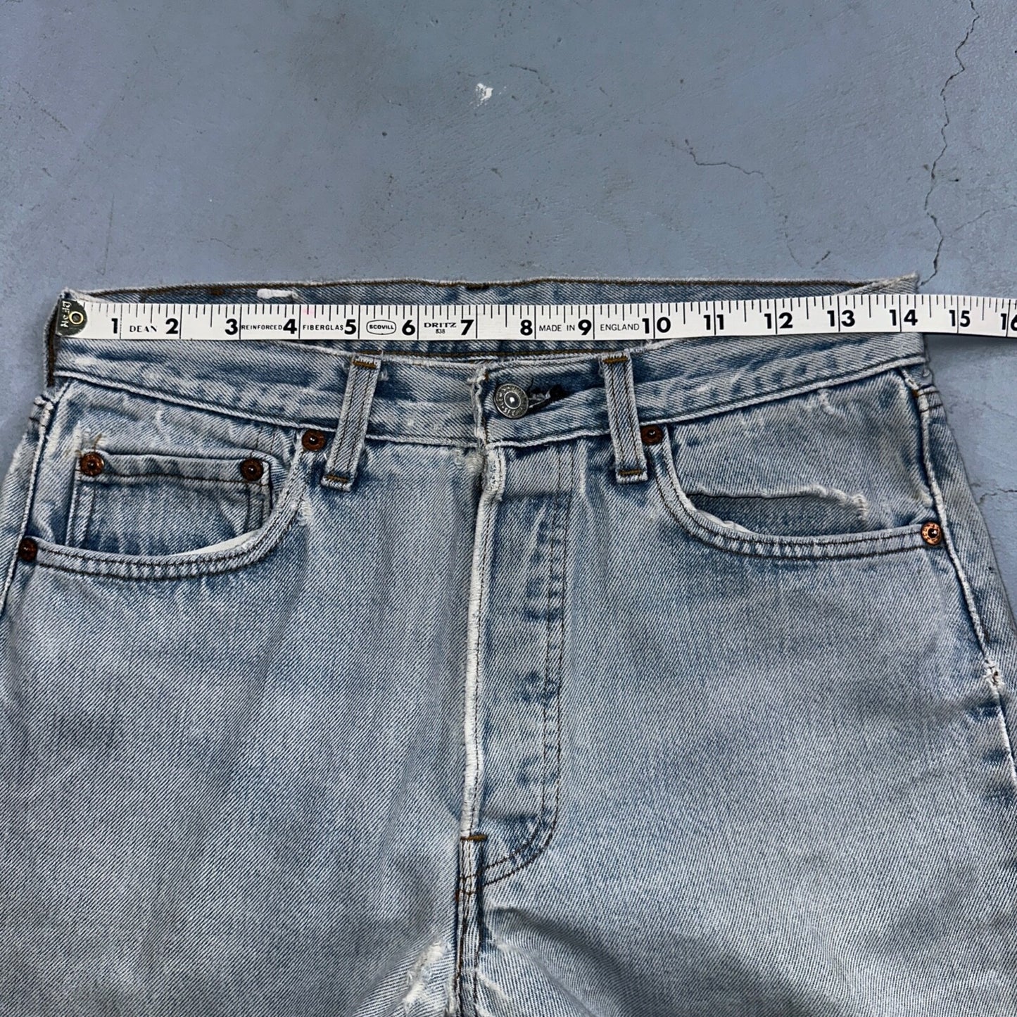 Levis 501 Vintage 80s Redline Selvedge USA XX Jeans Light Wash 66 Act 28x31