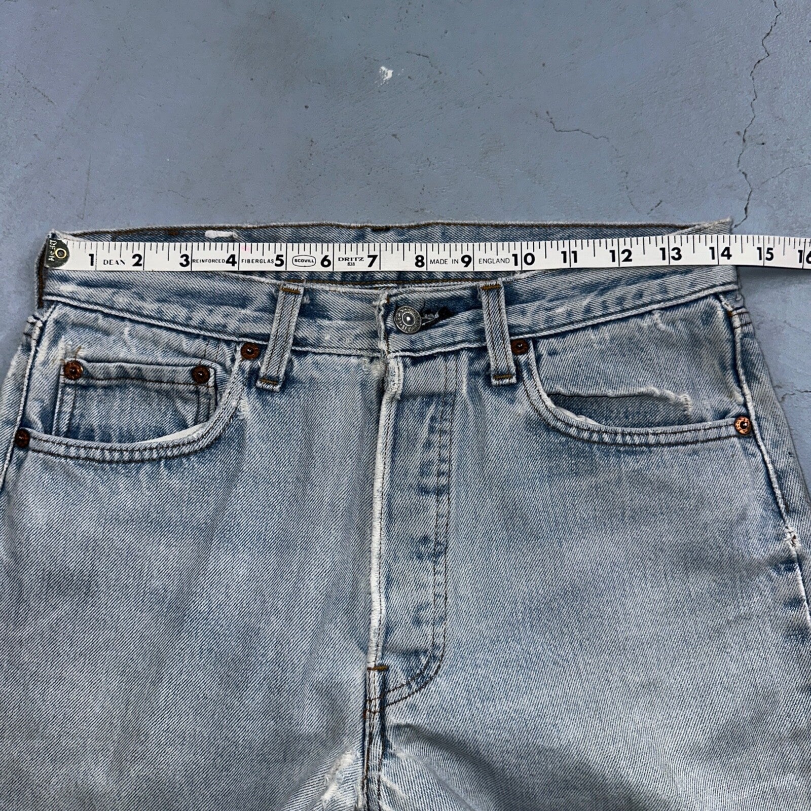 Levis 501 Vintage 80s Redline Selvedge USA XX Jeans Light Wash 66 Act 28x31