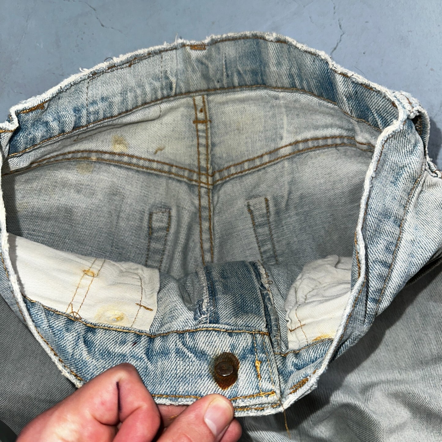 Levis 505 VTG 70s SS Redline Selvedge USA XX Jeans Light Wash Talon Act 29x34