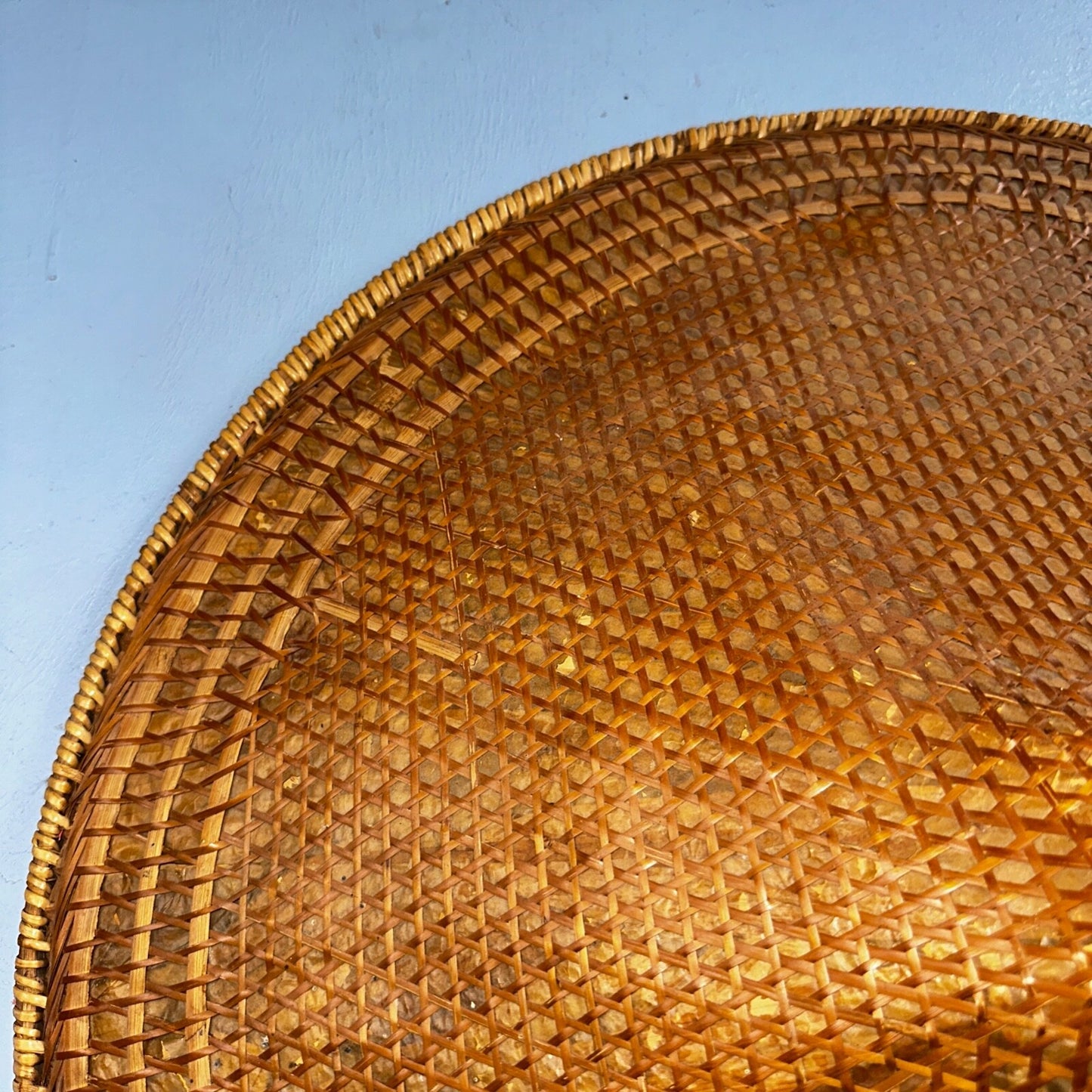 Vintage Asian Conical Rattan Leaf Rickshaw Coolie Hat Cantonese Chinese Handmade