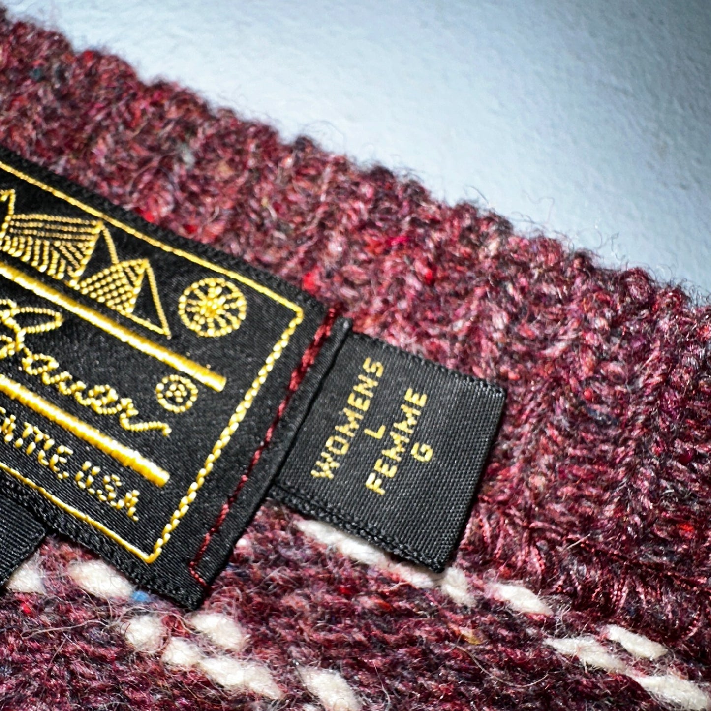 Eddie Bauer Vintage 90s Womens Large Wool Nordic Fair Isle Pullover Sweater