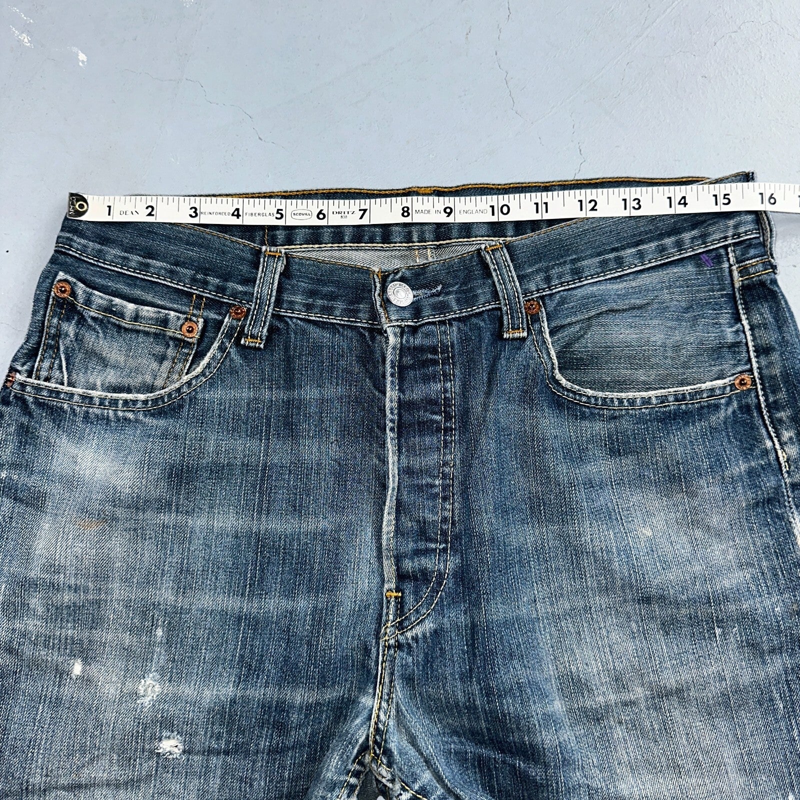 Levis 501 Vintage Y2K XX Straight Leg Jeans Blue Med Wash 33x34 Act 31x28