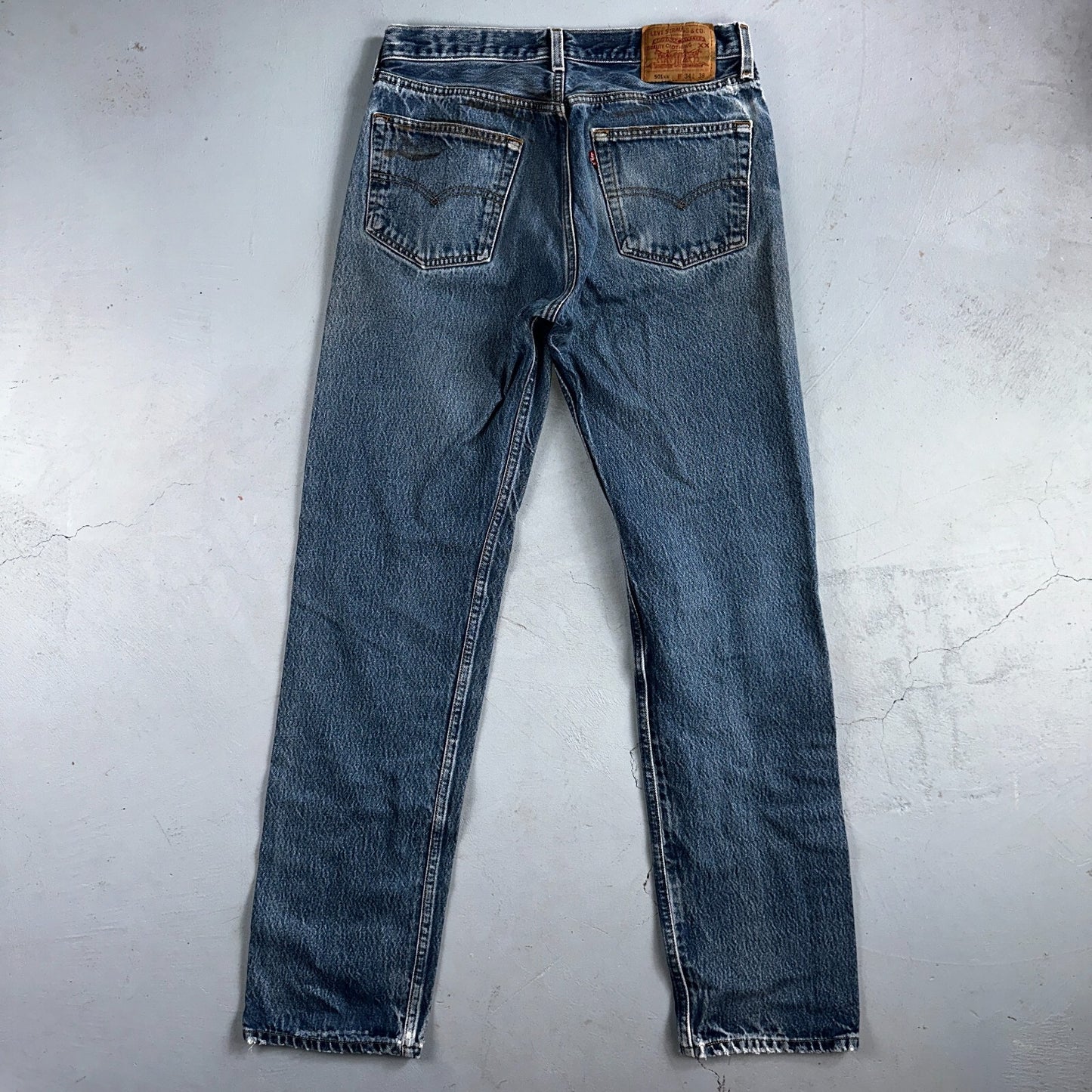 Levis 501 Vintage 90s USA XX Straight Leg Jeans Blue Med Wash 34x38 Act 31x33