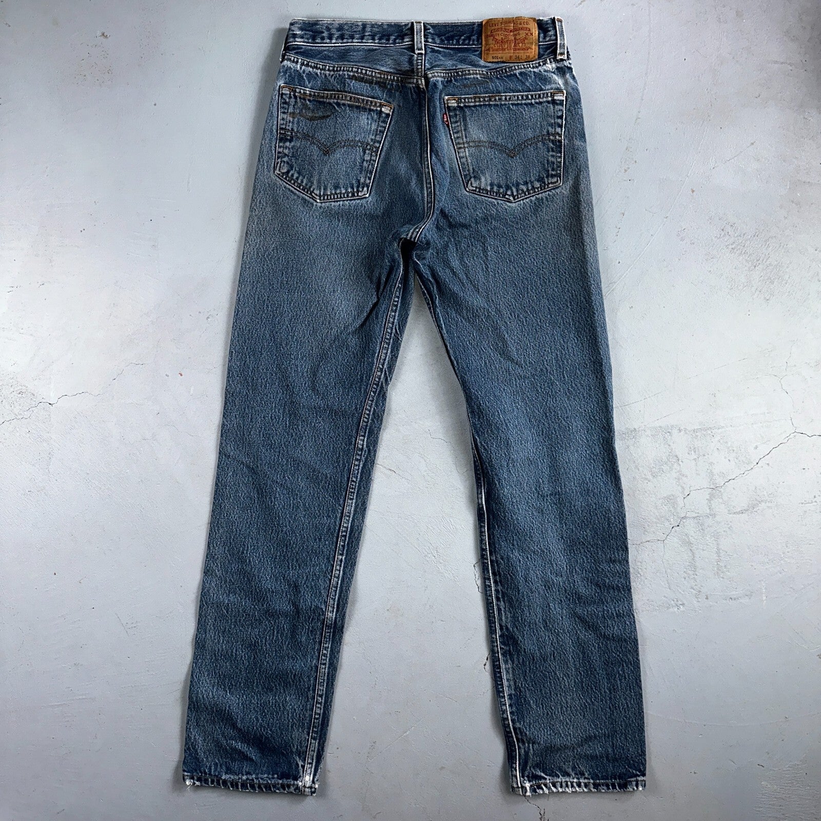 Levis 501 Vintage 90s USA XX Straight Leg Jeans Blue Med Wash 34x38 Act 31x33