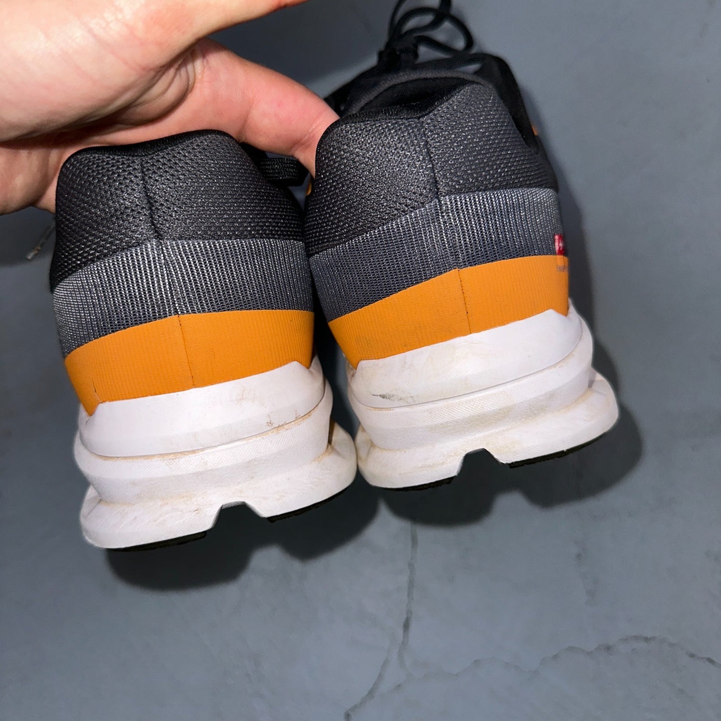 On Cloud Cloud Runner Running Shoes Men’s Sz 12 Orange Gray Athletic Trainers