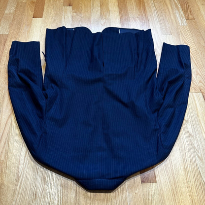 1960s 1970s Navy USA Sport Jacket VTG Mens Suit 46 Rockabilly Stripe Plaid