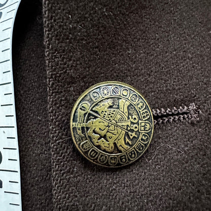 1960s 1970s Brown Sport Jacket VTG Mens Suit 44 36x28 Rockabilly Checkerboard