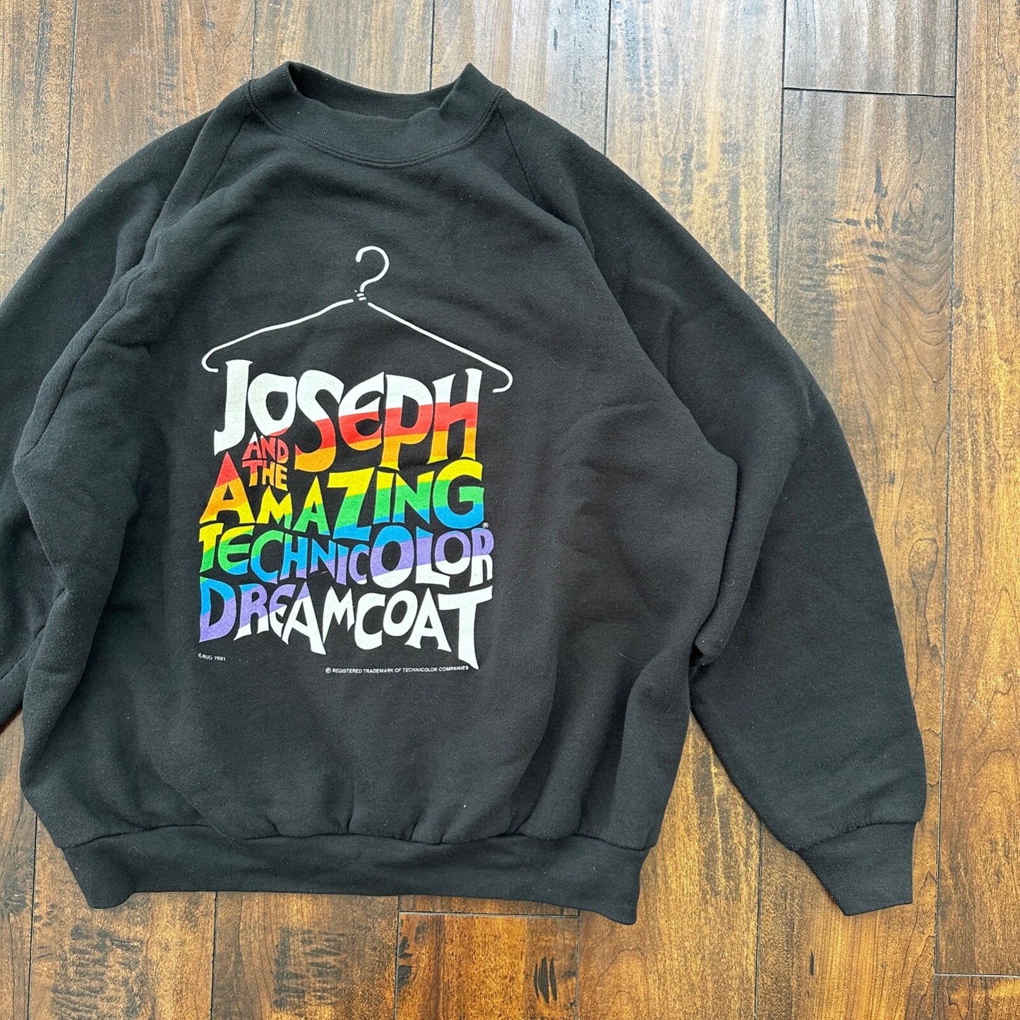 Black Vintage Sweatshirt Crewneck FOTL Rap Rainbow Print Music Joseph 90s XL