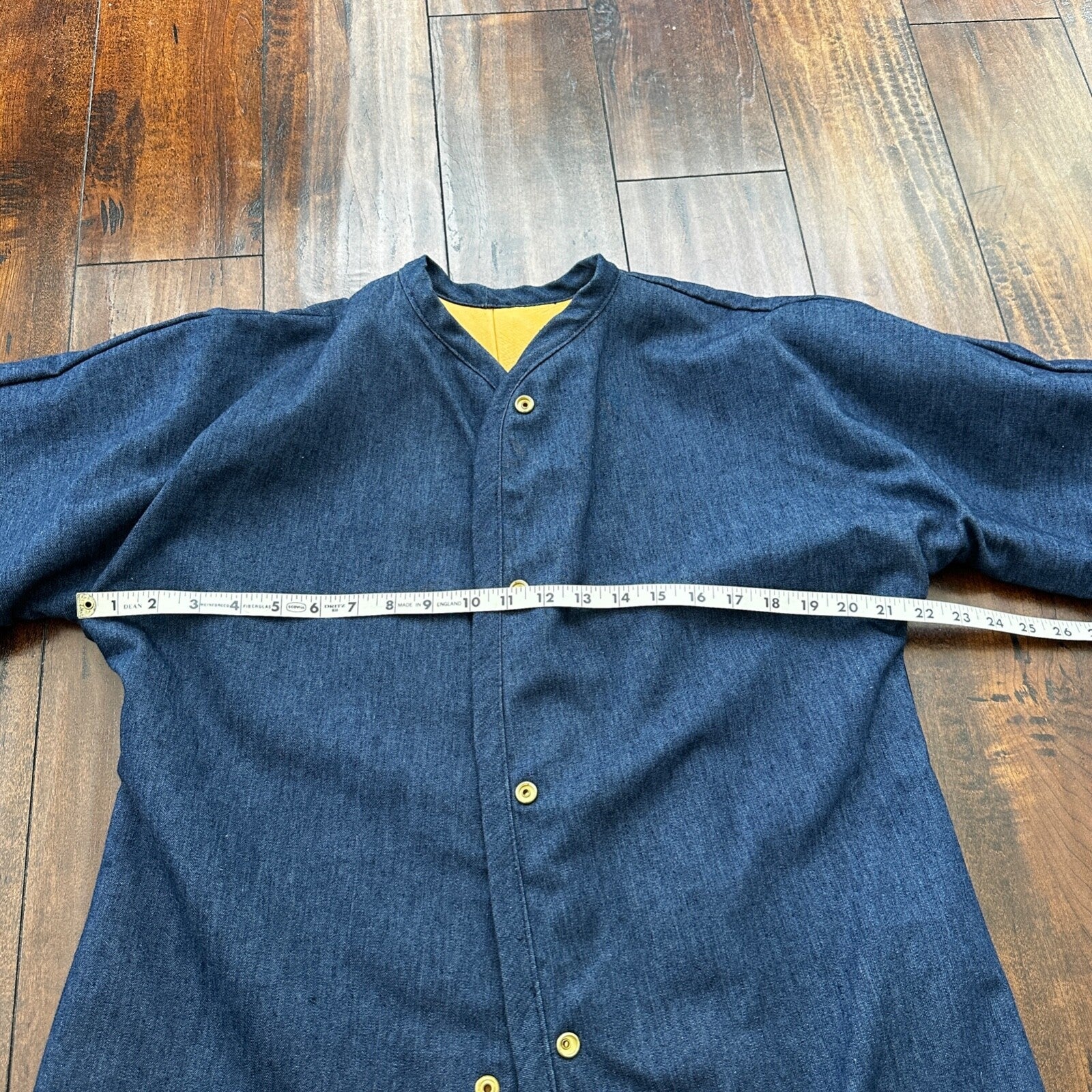 1960s Rockabilly Reversible Denim Leather Jacket 60s 70s RARE Yellow Blue Anorak