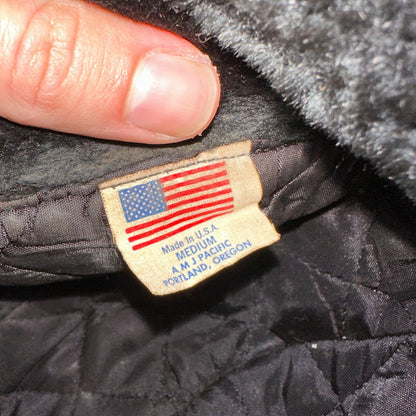 VTG Trooper Uszanka Hat Men’s Medium Black Ear Flaps Winter Unisex Aviator 80s