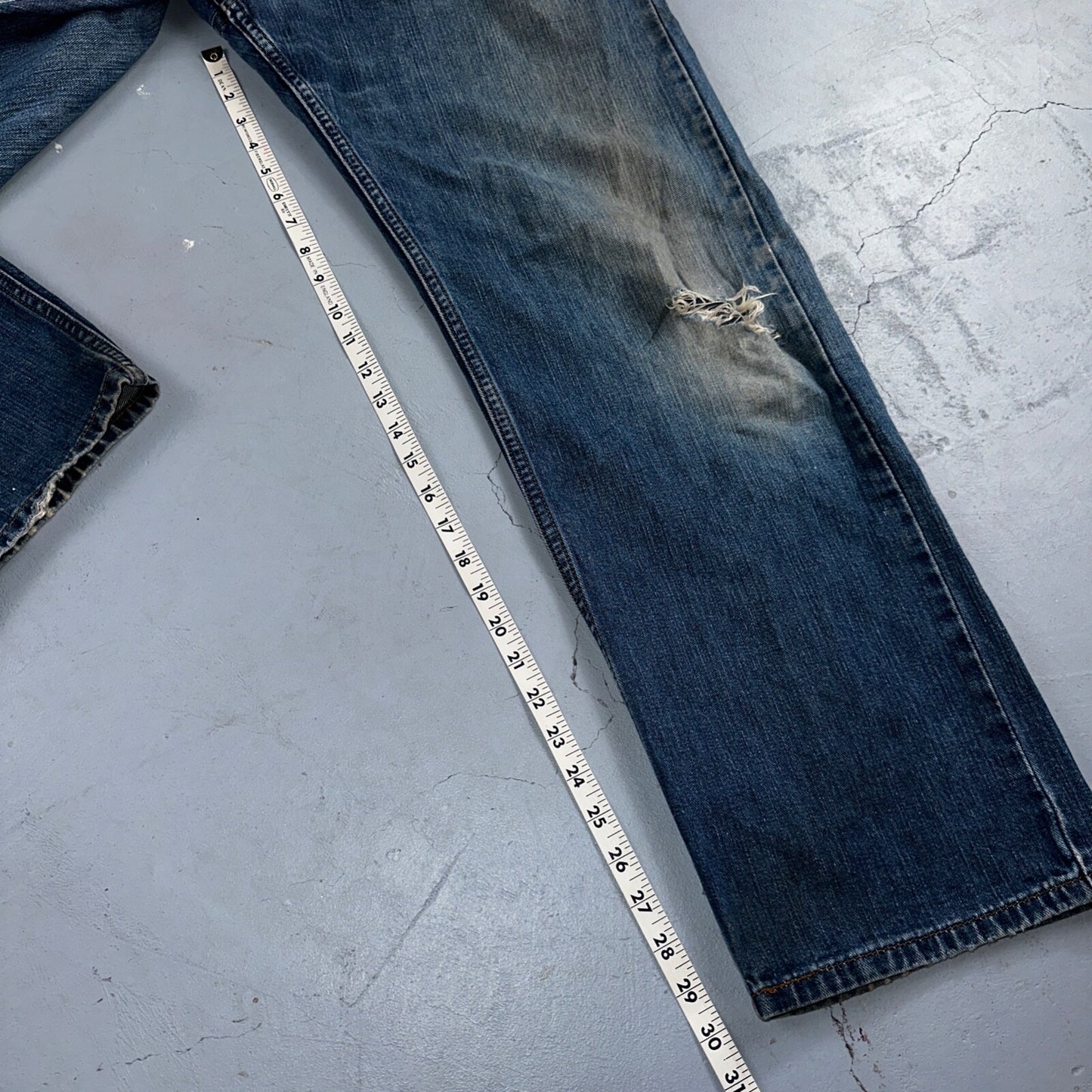 Levis 559 Relaxed Straight Fit Rugged Dark Blue VTG Y2K Denim Jeans Mens 36x32