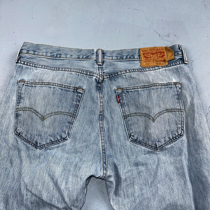 Levis 501 Vintage Y2K XX Straight Leg Jeans 36x30 Light Wash 2000s Act 35x29