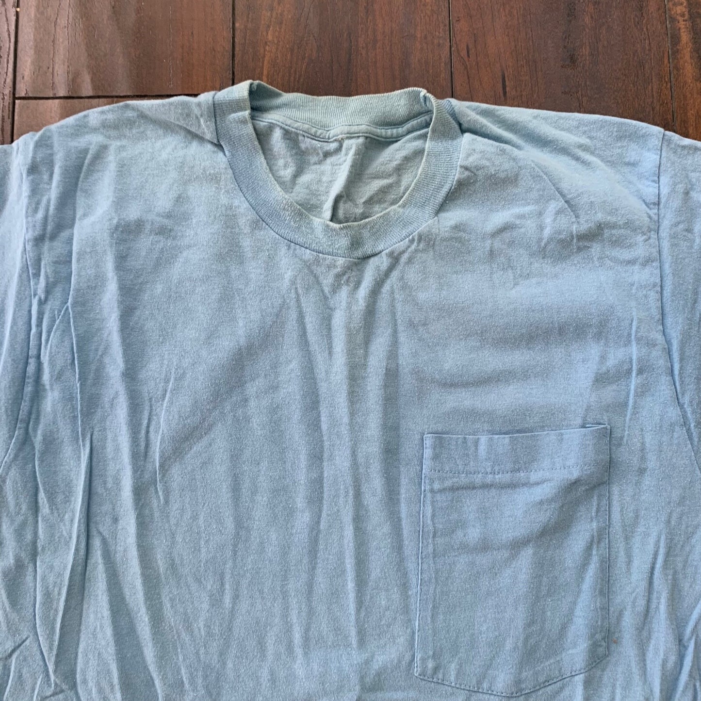 Blank 1970s Blue Vintage T Shirt Simple Essential Single Stitch Rare Lot Rap 1