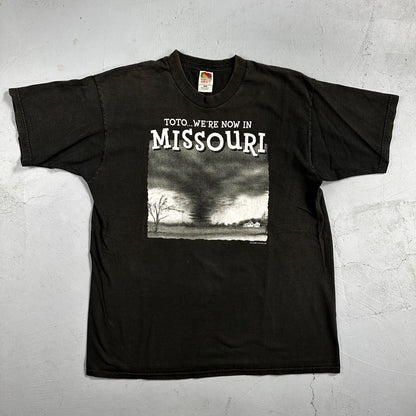 Missouri Toto VTG T Shirt 90s Y2K Tornado Alley Midwest FOTL Black Fun Art Tree