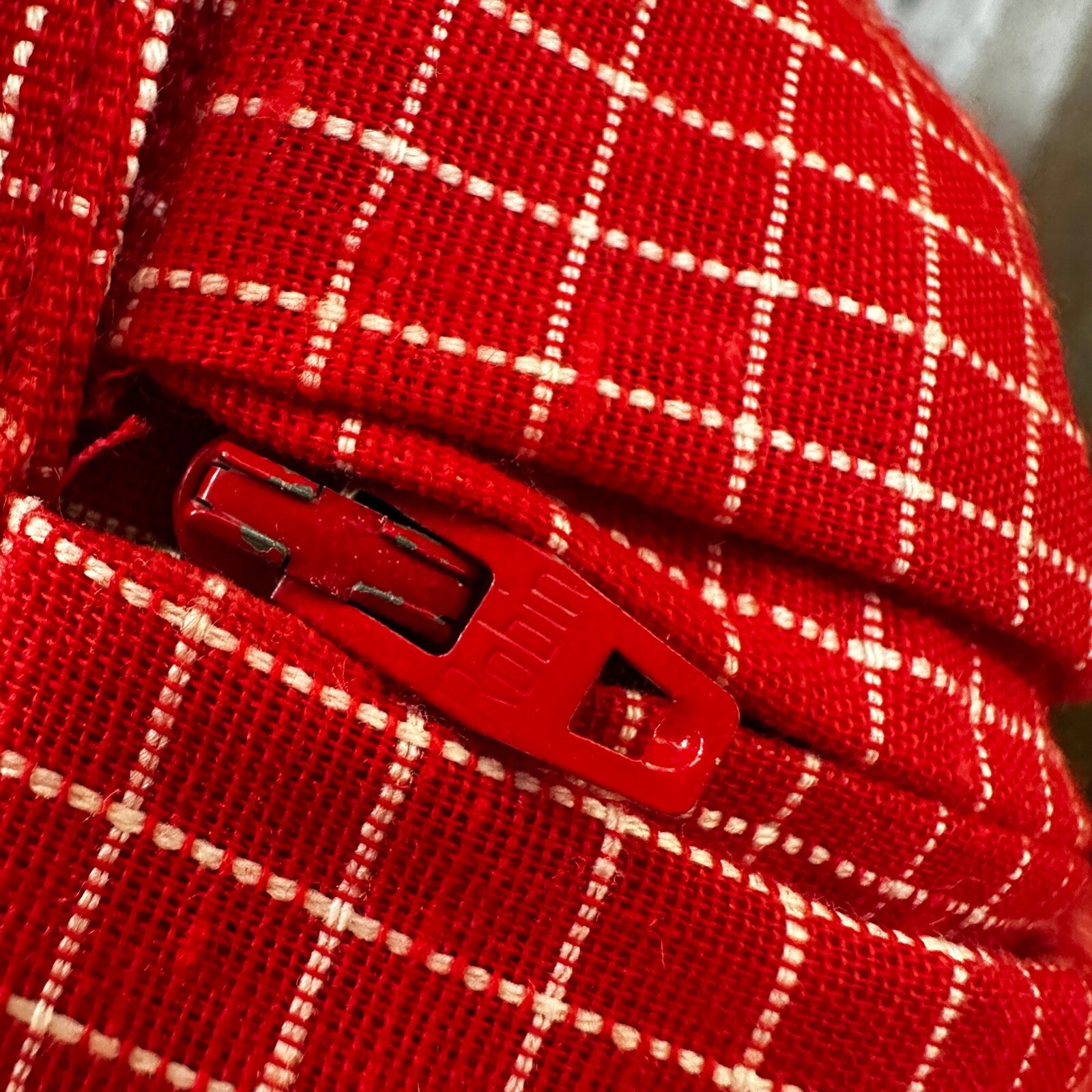 VTG College Town Red Checkered Knee To Midi Skirt Small Shorts RARE Rockabilly