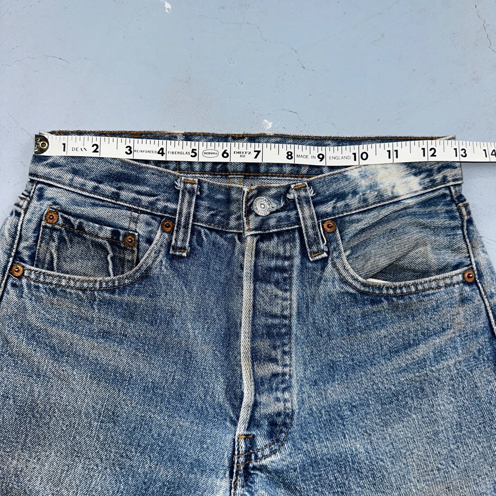 Levis 501 Vintage 80s Redline Selvedge USA XX Jeans Med Wash 28x34 Act 26x30