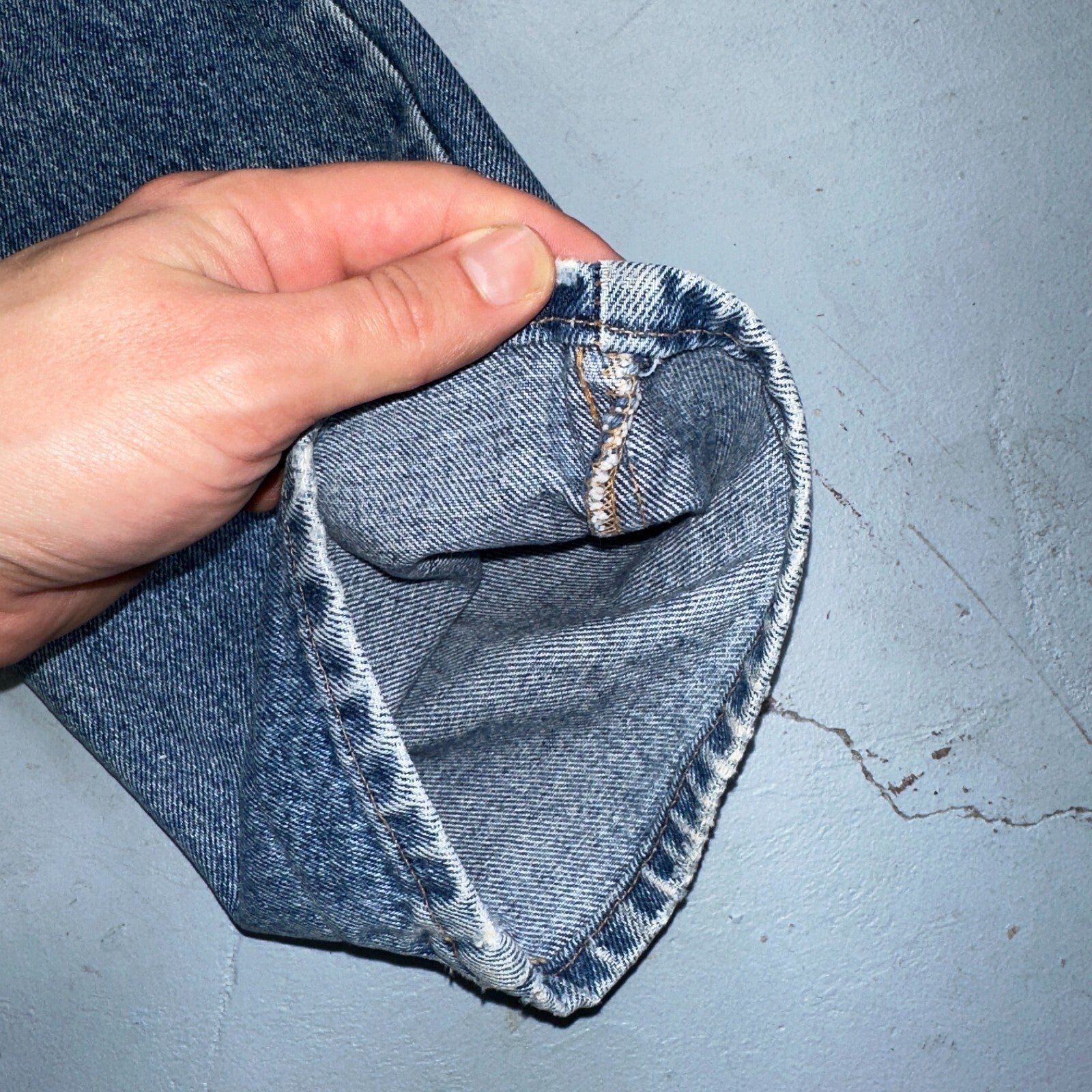 Vintage YSL Yves Saint Laurent Blue Denim Jeans Size 26x31 90s Womens Straight