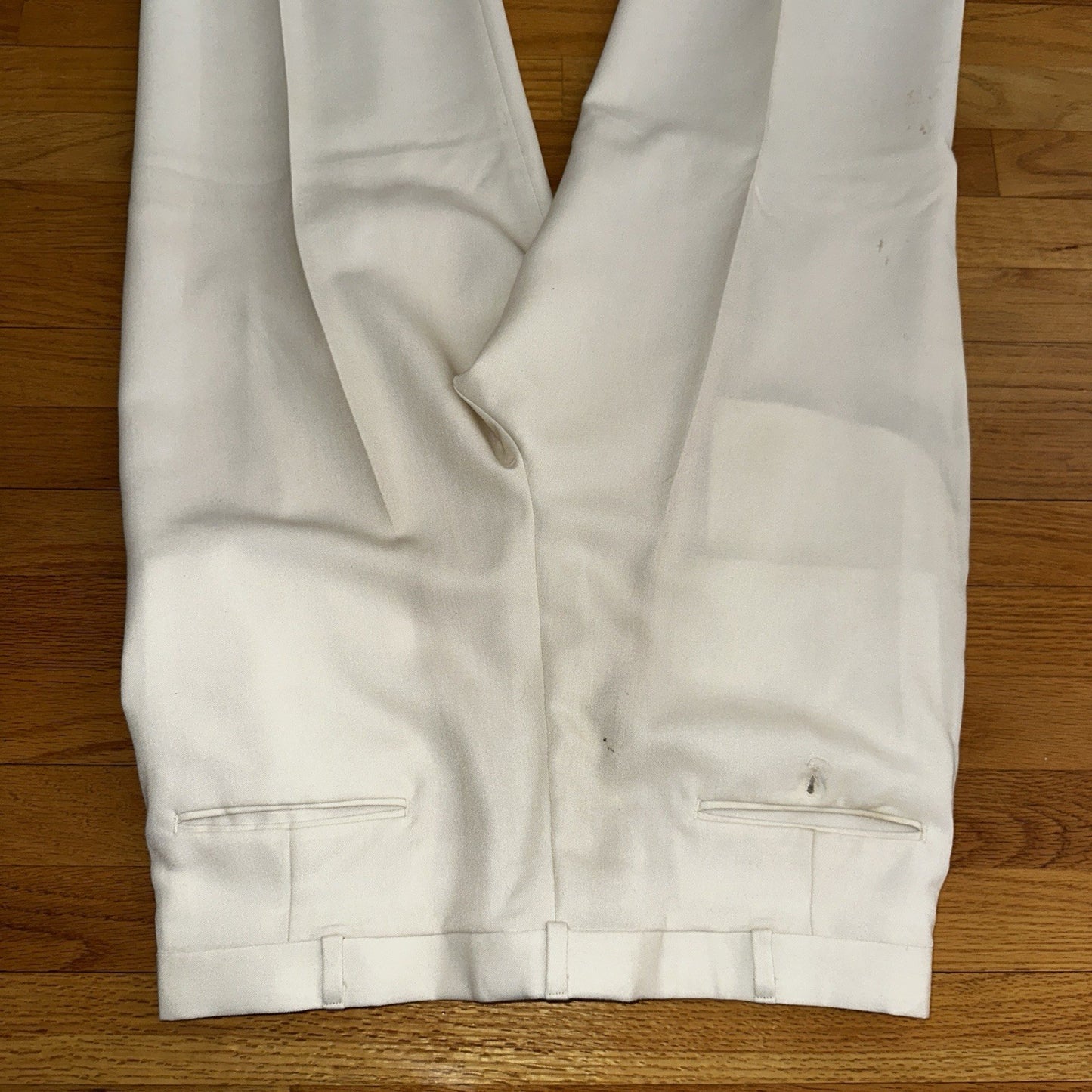 Cellini White 2 Piece Suit Mens 42R 33x26 Solid Double Breasted USA 1980s 80s